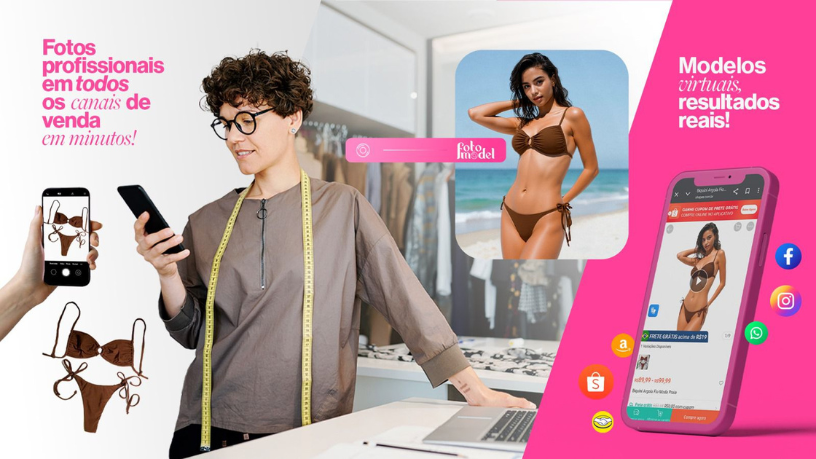 Com FotoModel, seus clientes se veem representados nas imagens do seu comércio digital.
